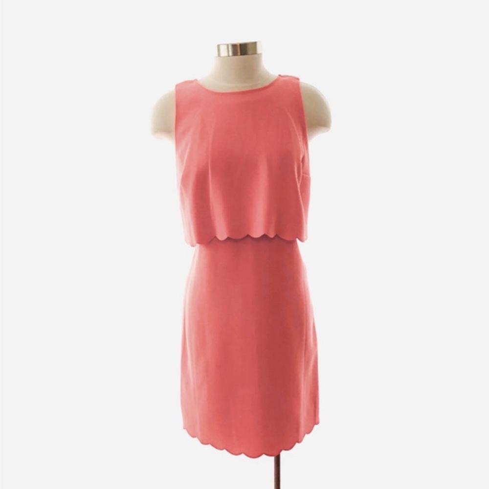 LOFT Scallop Tiered Sheath Mini Dress